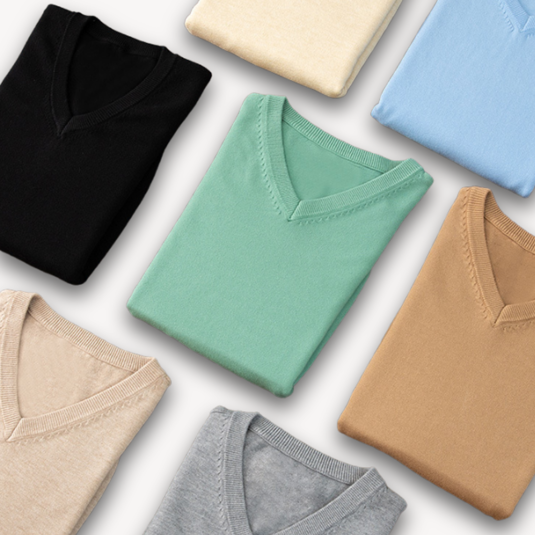 Allan | Elegant kashmir sweater med V-hals til mænd