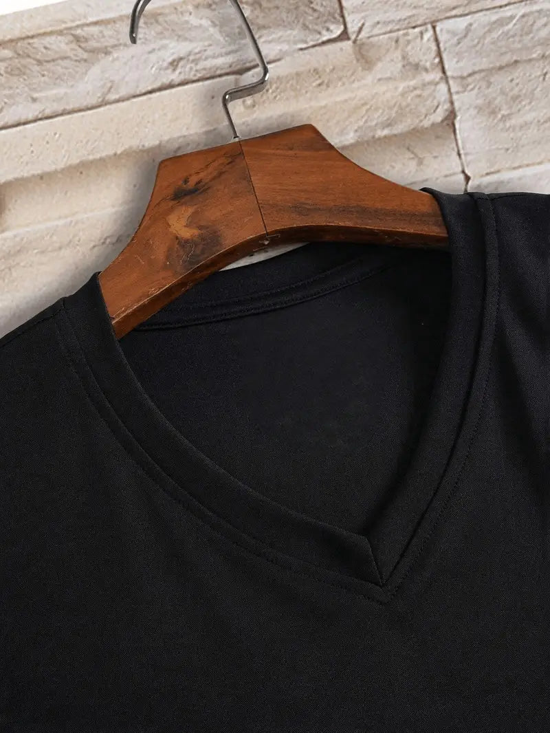 V-Hals T-shirt i Ren Bomuld