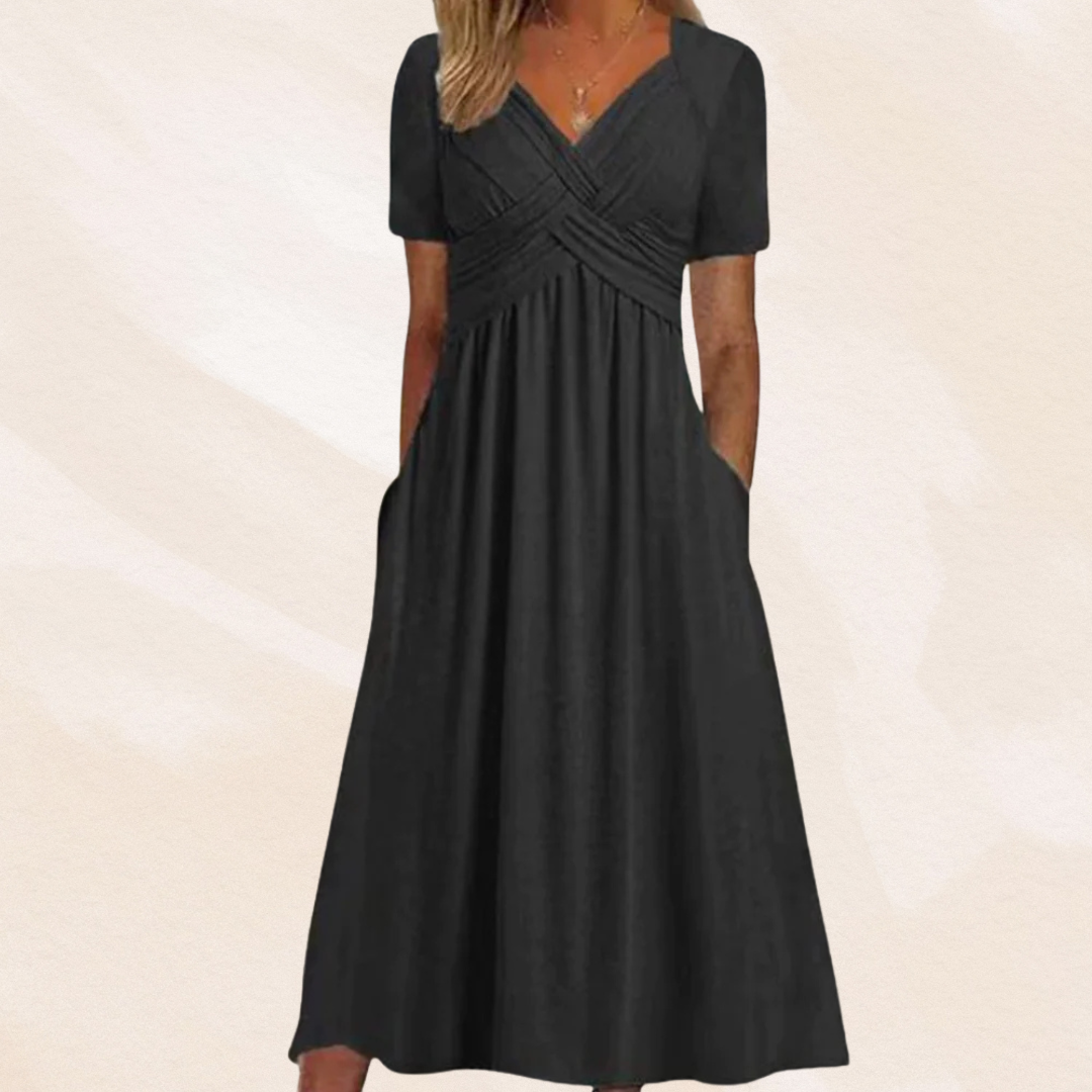 Mirella | Elegant Kjole med V-hals Design