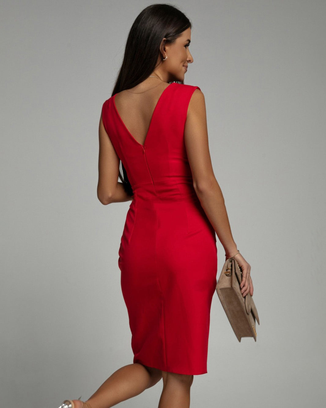 Géna | Elegant Plisseret Bodycon Kjole Til Fest