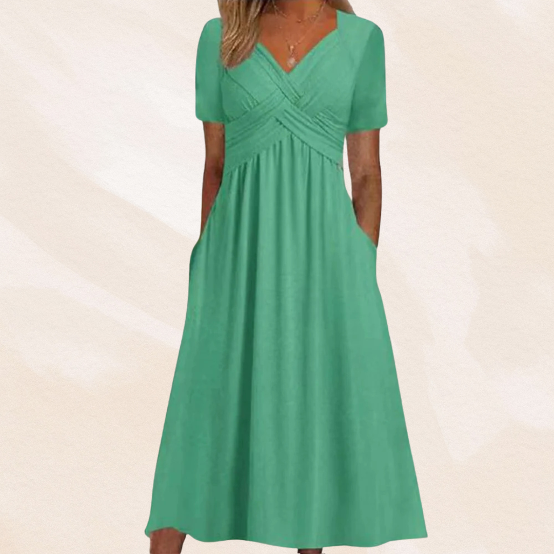 Mirella | Elegant Kjole med V-hals Design