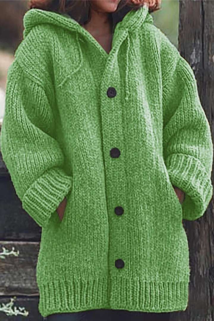Tilde | Dame Hætte Strikcardigan for Komfort