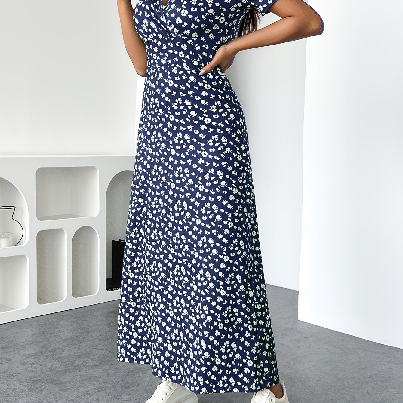 Olivia™ | Blomstret maxikjole