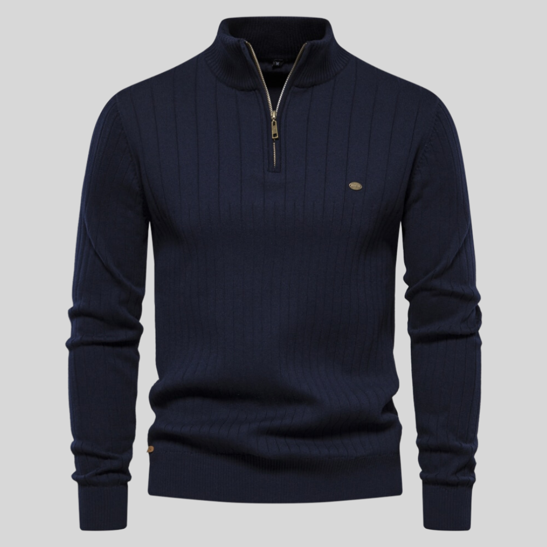 Jesper | Langærmet sweater med lynlås til mænd