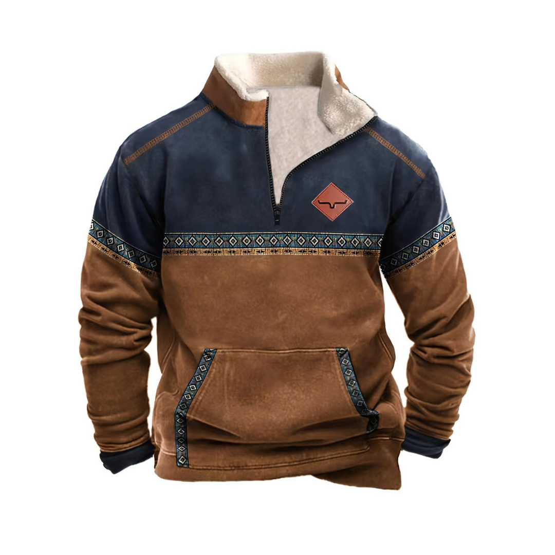 Peter | Sweater i mønstret fleece stof til mænd