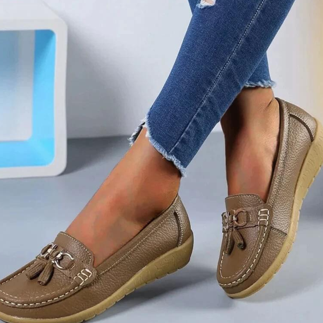 Afslappede slip-on sko med kvaster