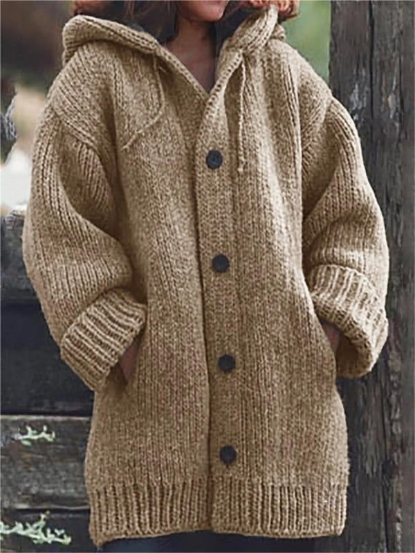 Tilde | Dame Hætte Strikcardigan for Komfort