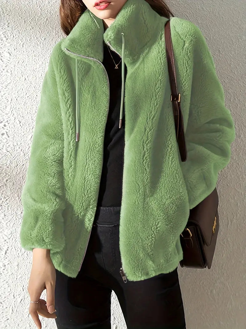 Ella | Trendy Teddyjakke med Blød Foring