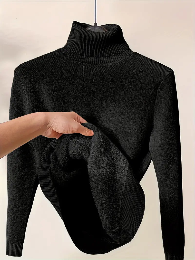 Anja | Varm Vinter Rullekrave Sweater til Kvinder