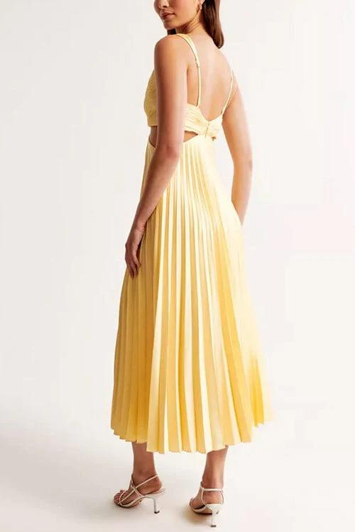 Sanne | Elegant Plisseret Satin Kjole til Kvinder
