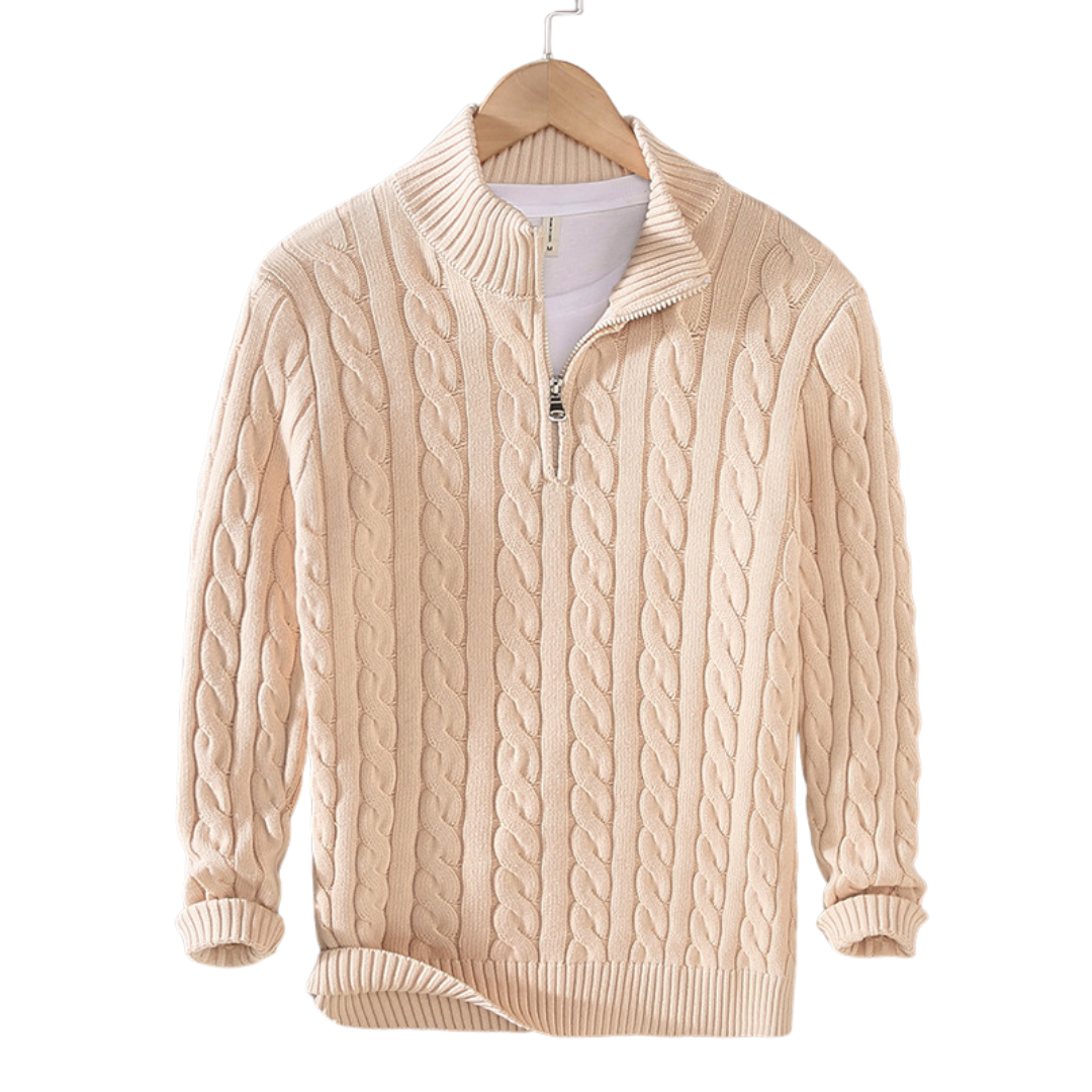 Magnus | Sweater med halv lynlås til mænd