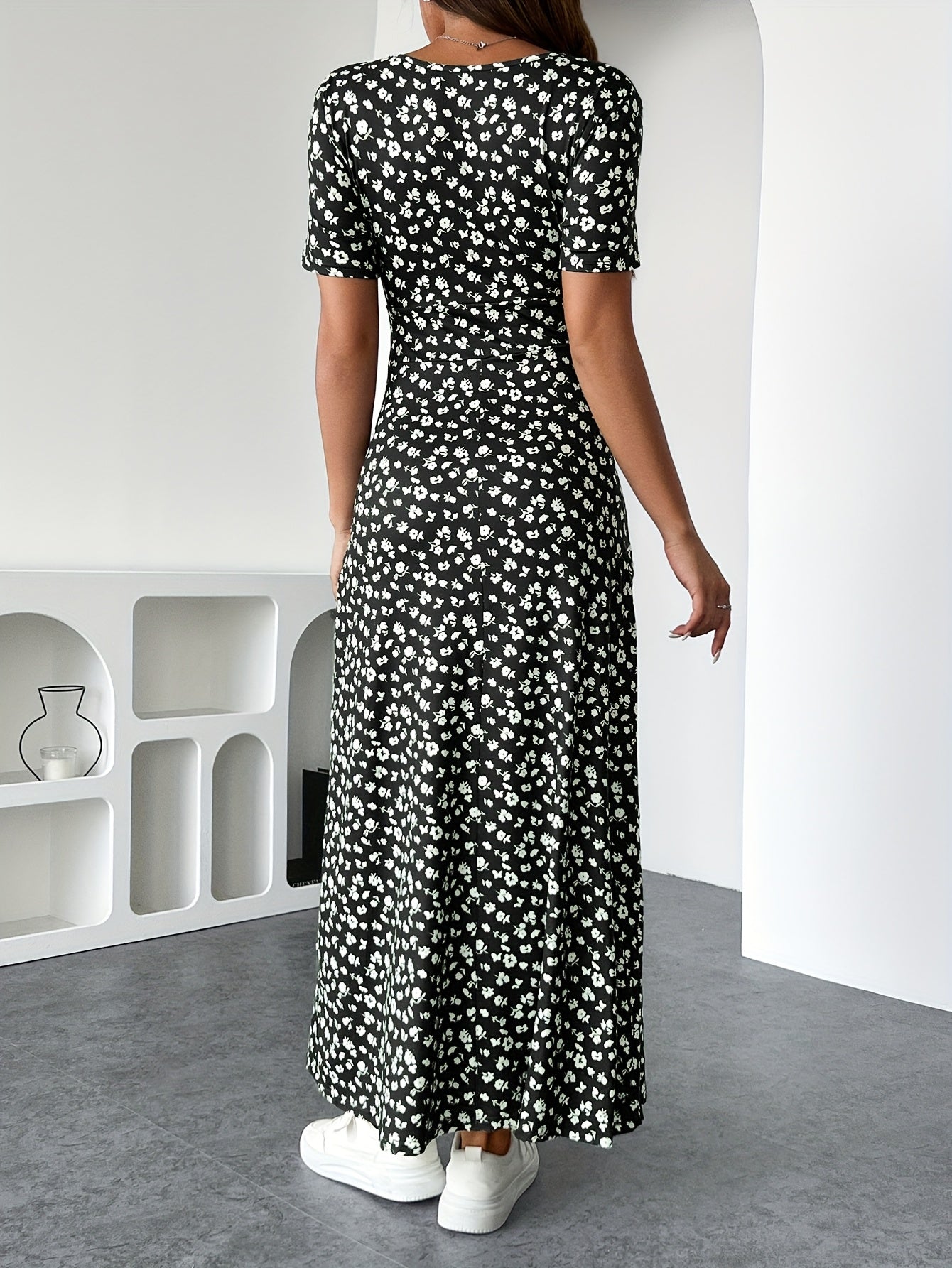Olivia™ | Blomstret maxikjole