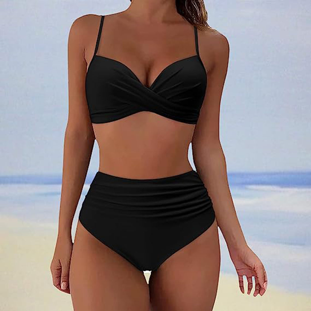 Freja | Højtaljet Bikini Sæt med Mavekontrol