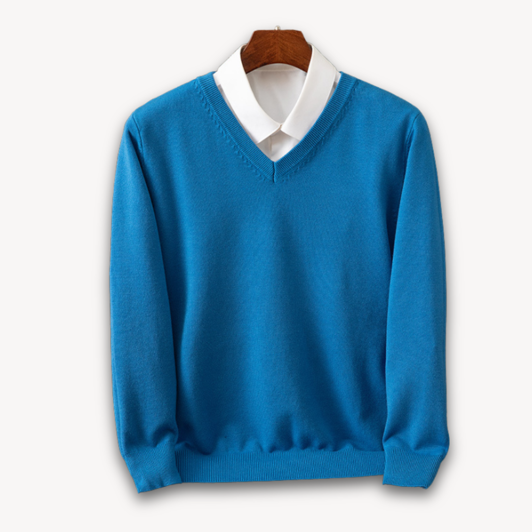 Allan | Elegant kashmir sweater med V-hals til mænd