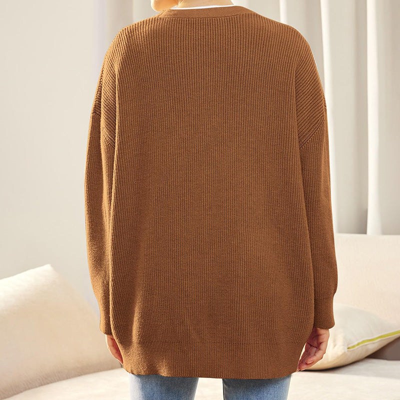 Martha | Kvinders Ribstrikket Cardigan med Knapper Plus Size