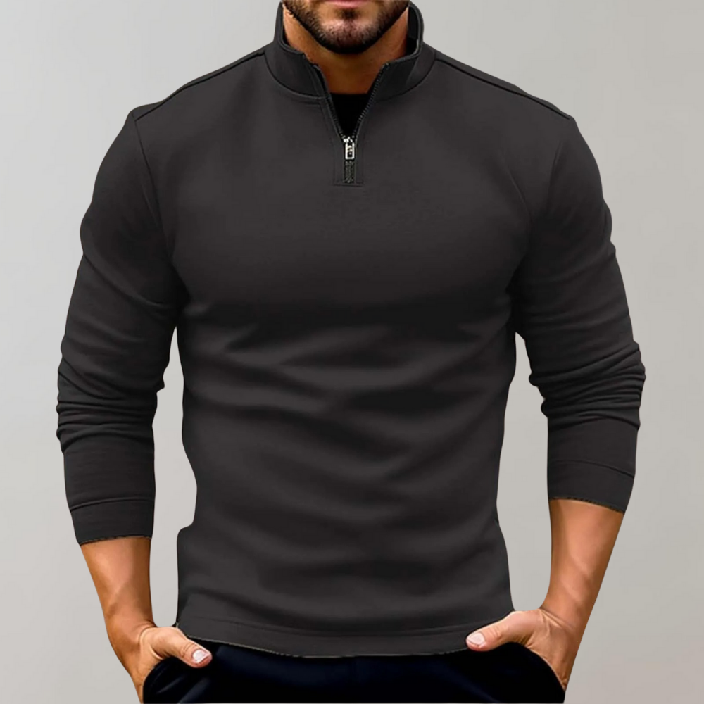 Victor | Lys sweater med lynlås til mænd