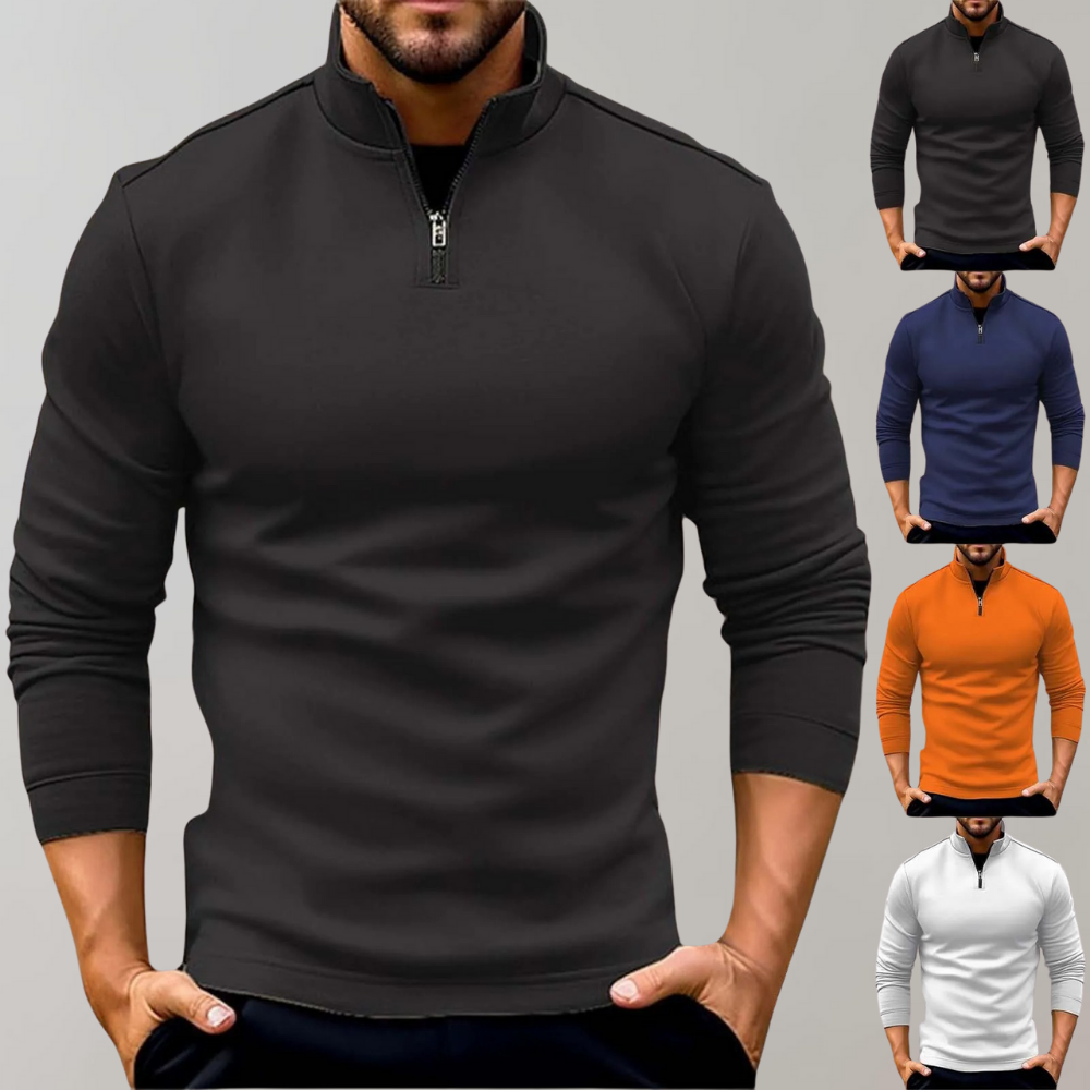 Victor | Lys sweater med lynlås til mænd