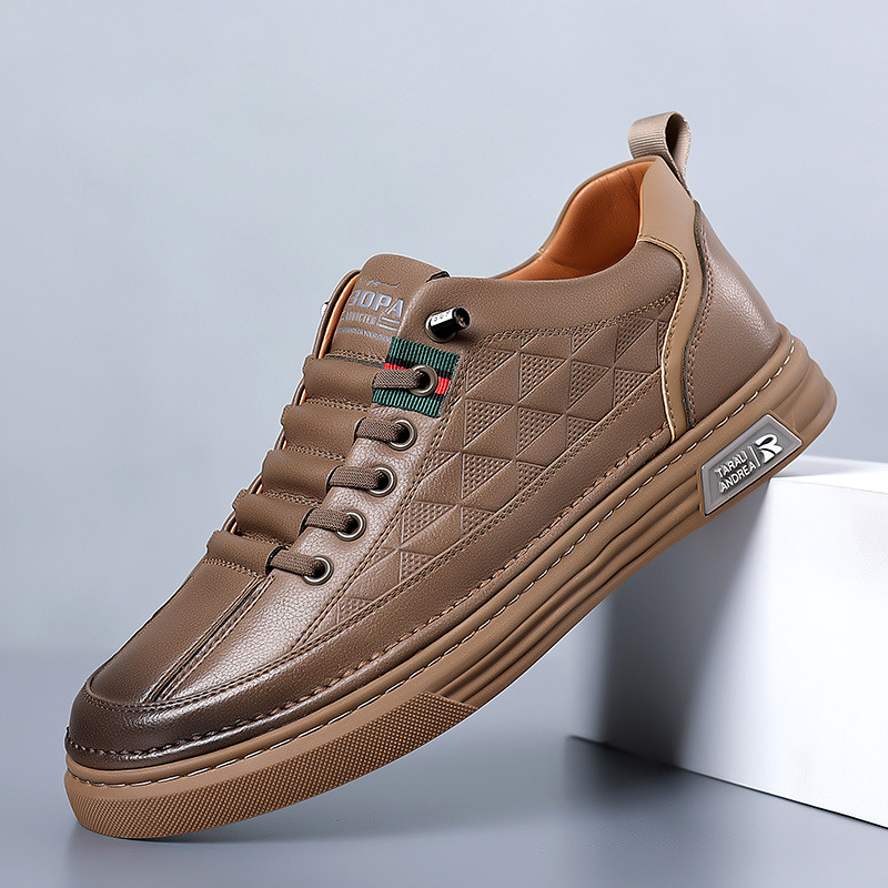 Læder sneakers til mænd med stilfuldt design