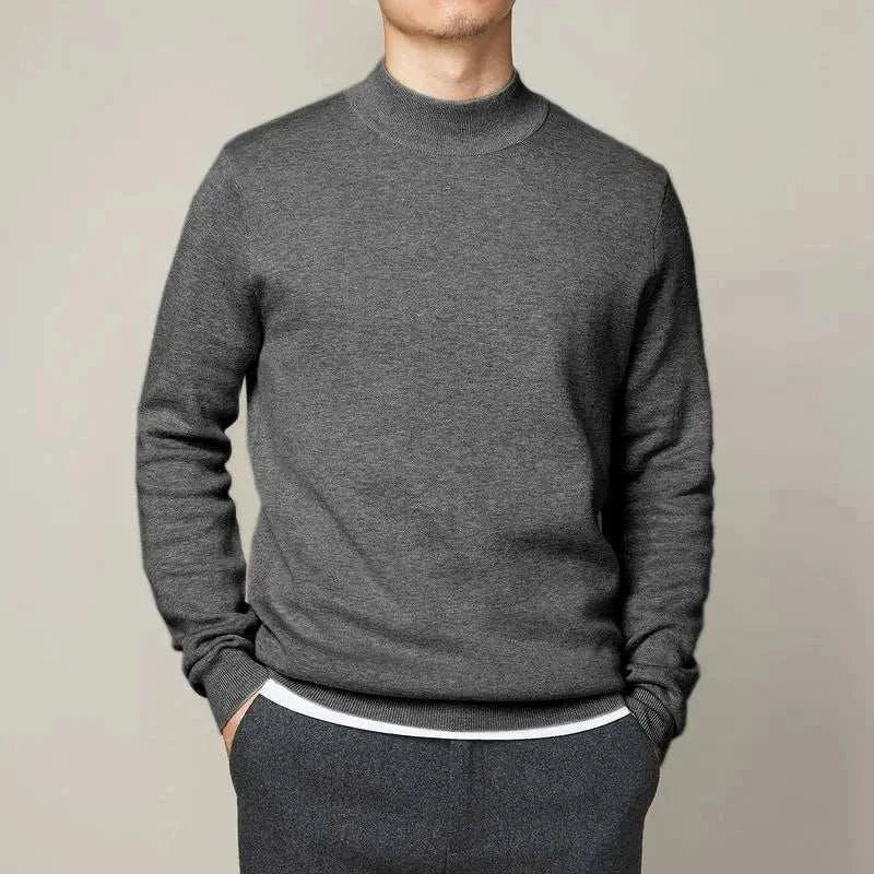 Søren | Sweater med høj krave og lynlås til mænd