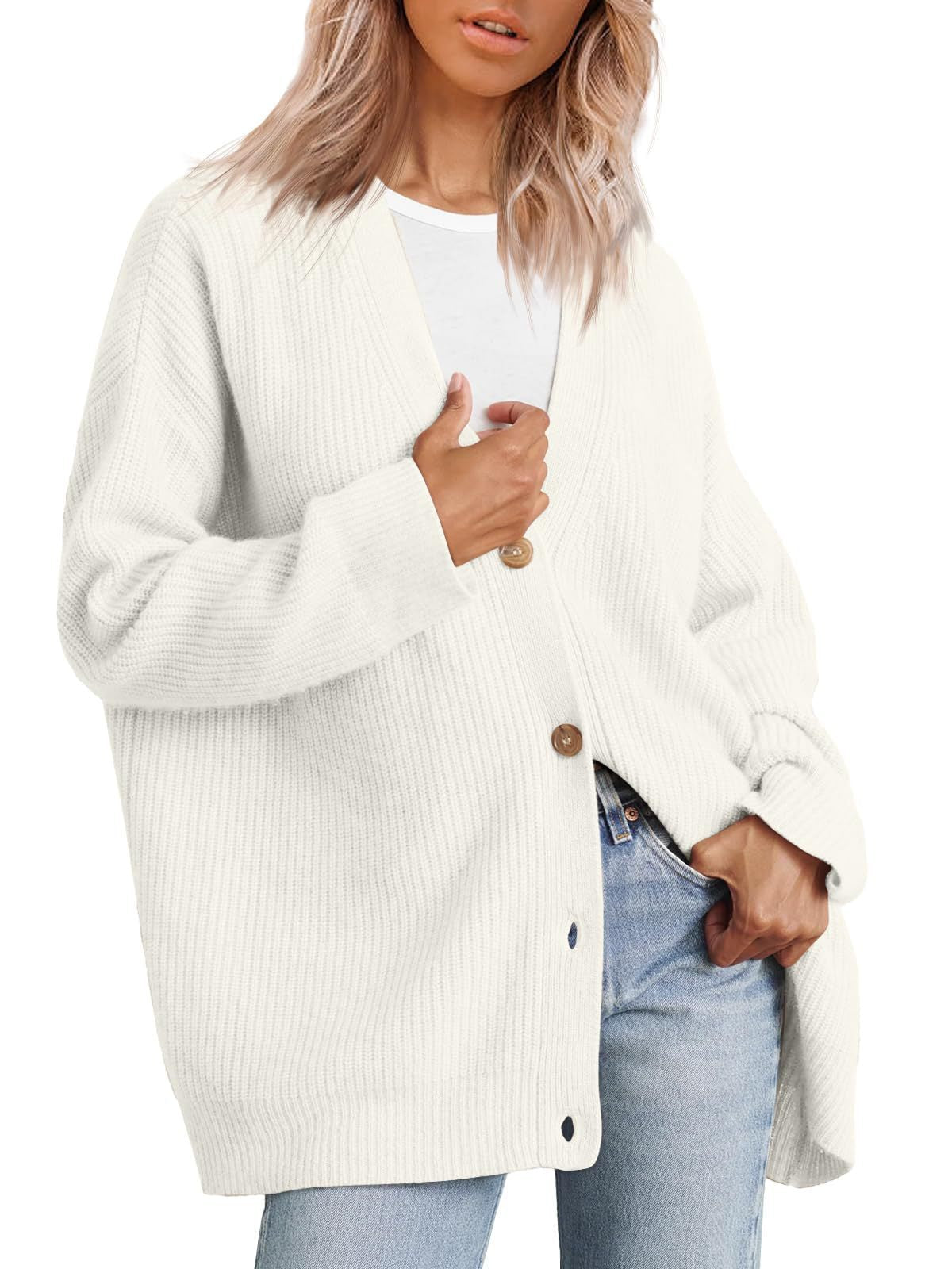 Ella | Dame Strikcardigan med Knapper