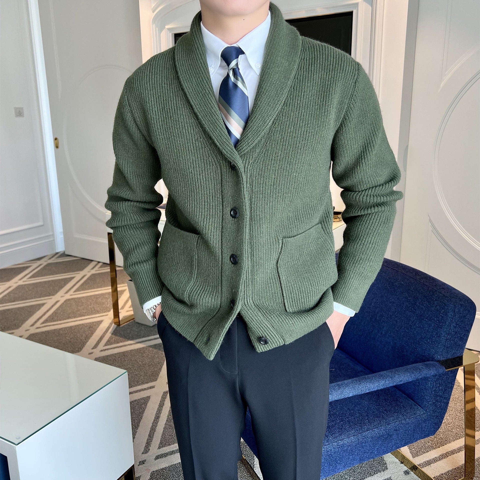 Emil | Cardigan med sjalskrave til mænd