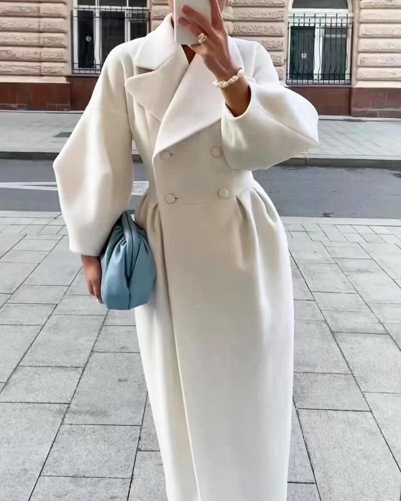 Sofie | Elegant Lang Damefrakke med Reverskrave