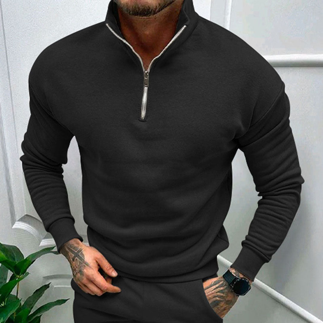 Herresweater med Høj Krave