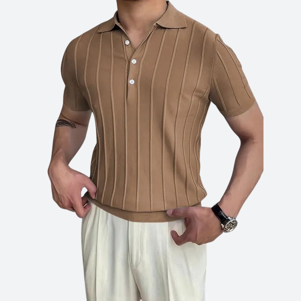 Frederik | Komfortabel poloshirt med stretch og V-hals