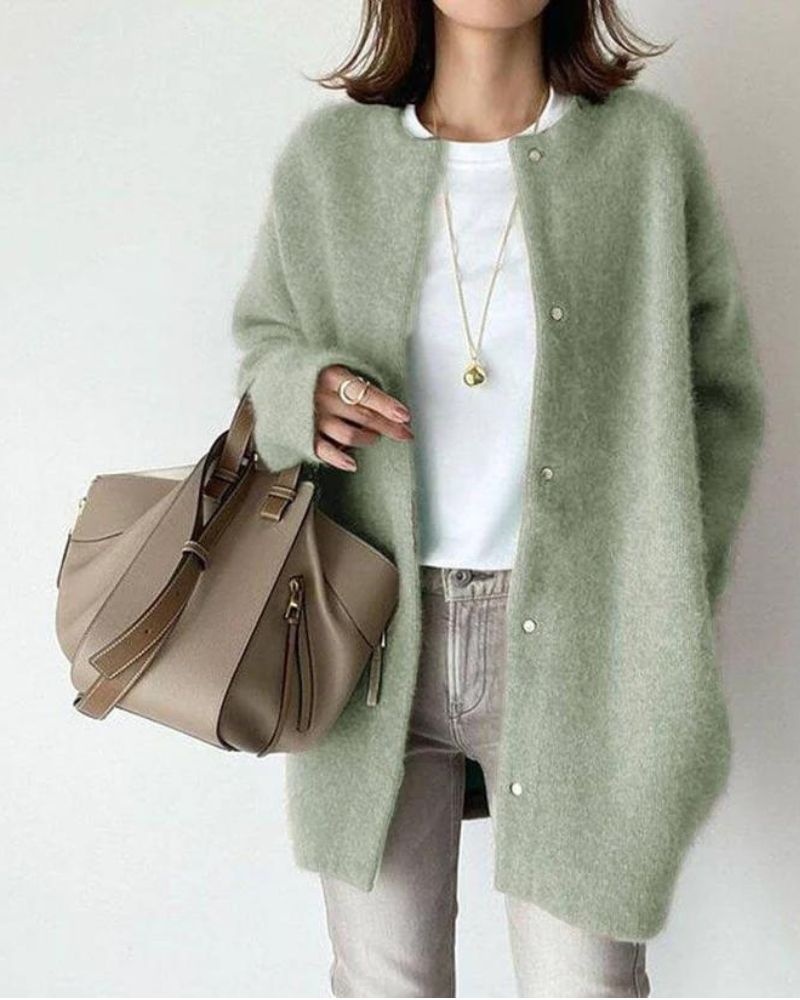 Julie | Lun Strikket Cardigan til Kvinder