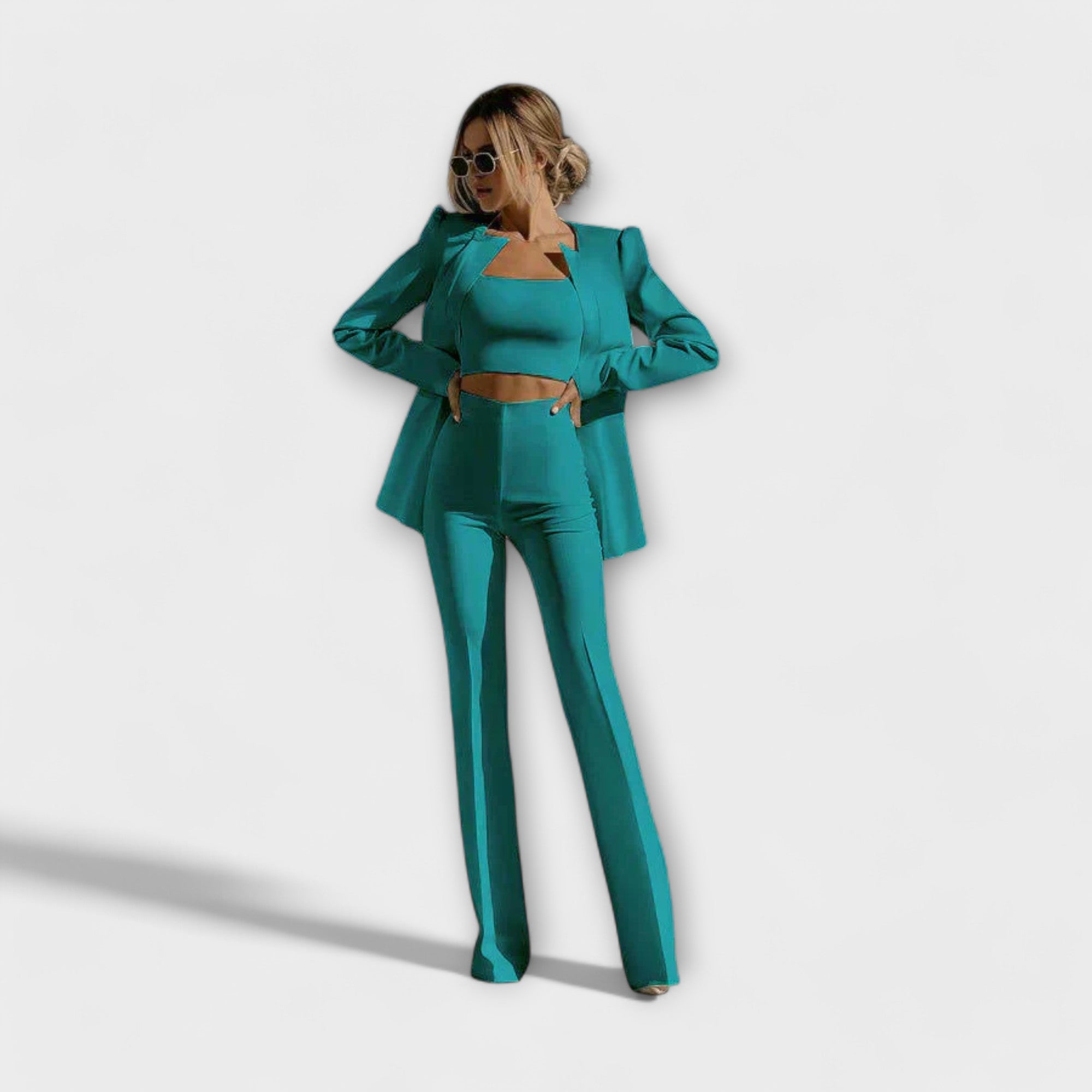 Selina | 3-delt Sæt med Blazer, Top og Bukser