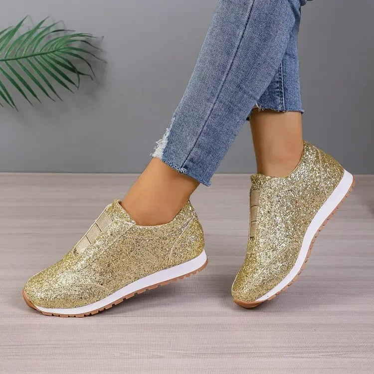Dame Glitrende Sneakers til Hverdagsbrug