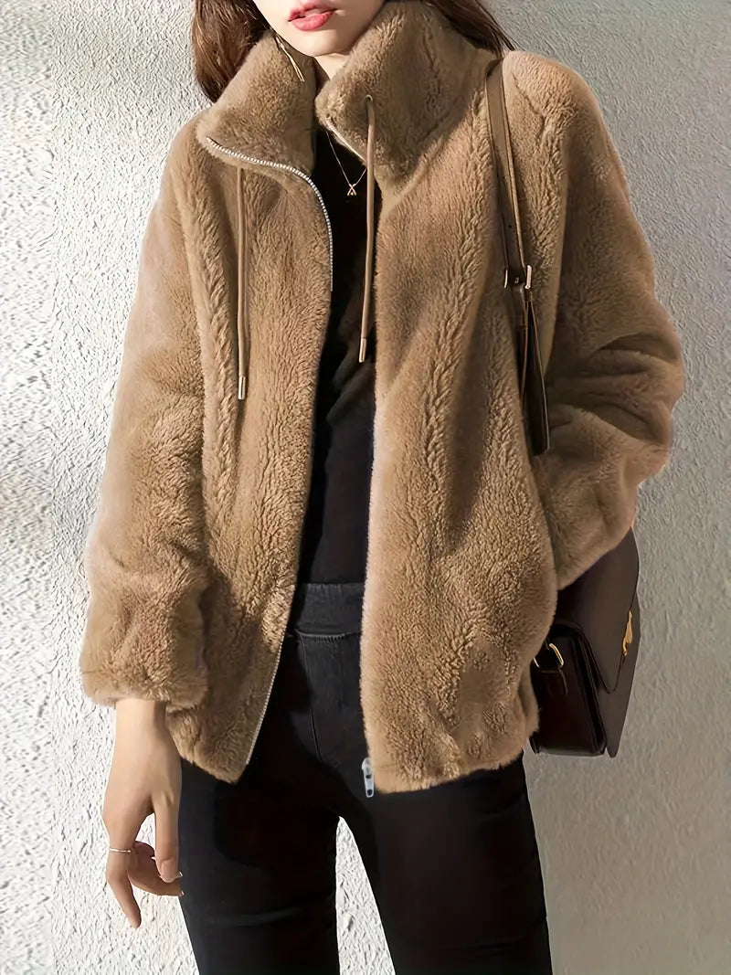 Ella | Trendy Teddyjakke med Blød Foring