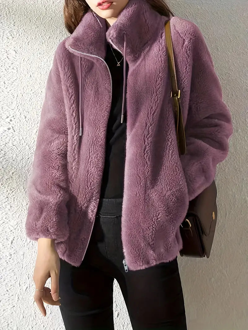 Ella | Trendy Teddyjakke med Blød Foring