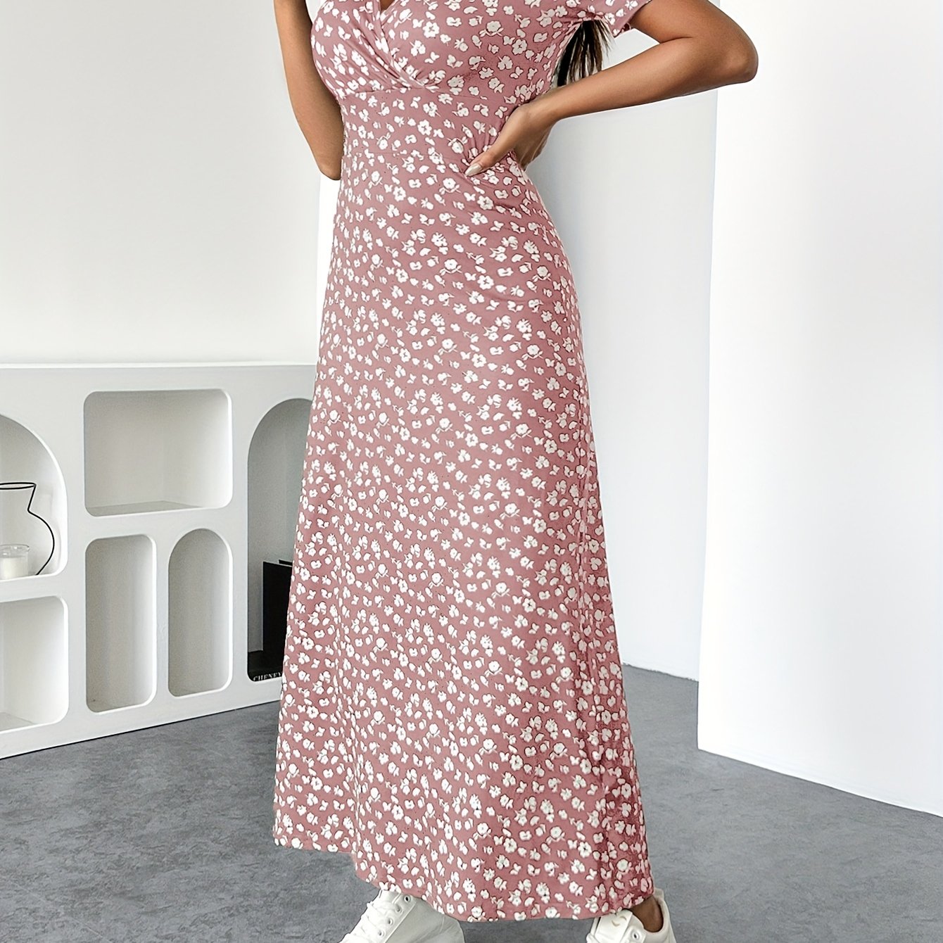 Olivia™ | Blomstret maxikjole