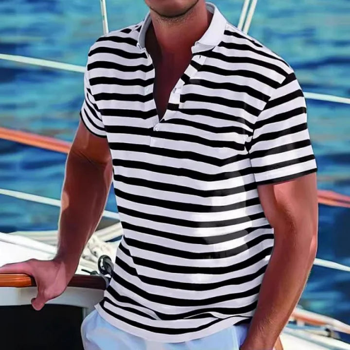 Lucas – Retro Stribet Polo Shirt til Herrer