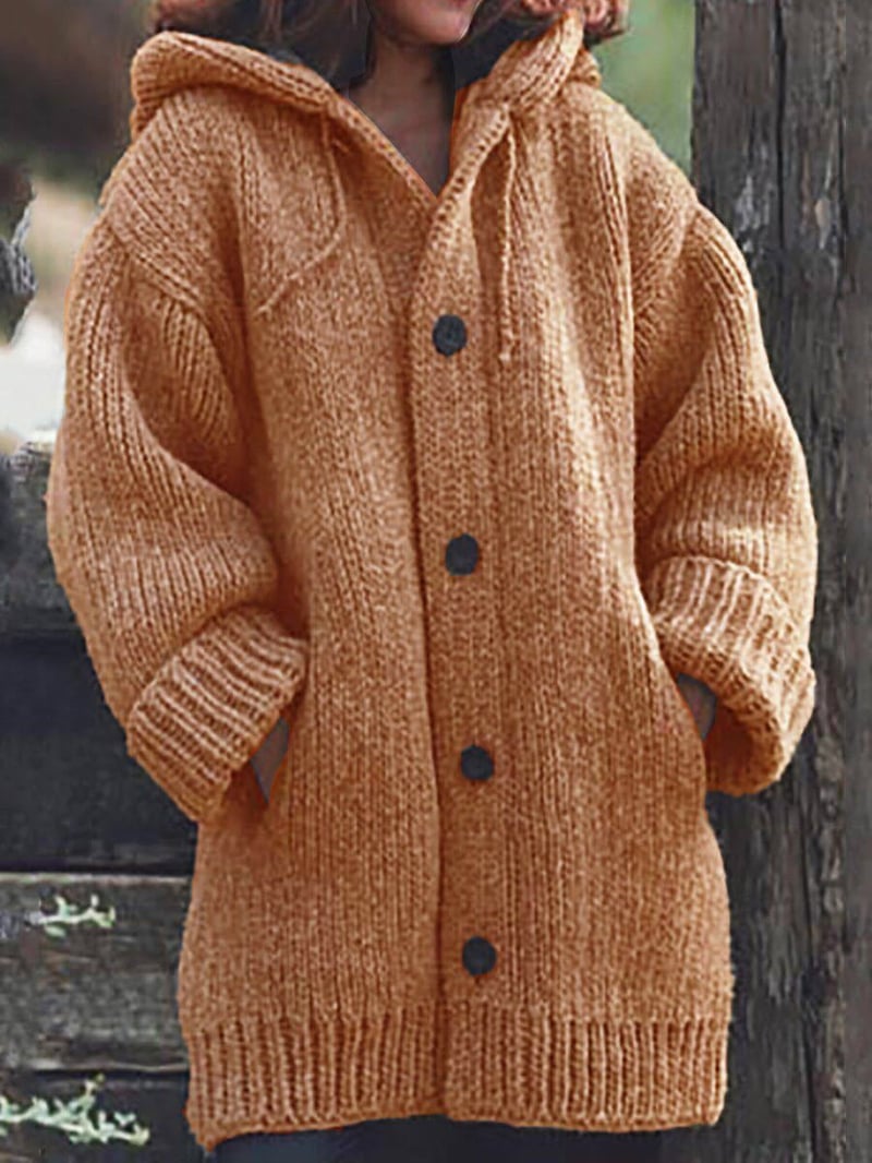 Tilde | Dame Hætte Strikcardigan for Komfort