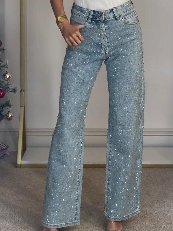 Damejeans med Glimmer til Fest