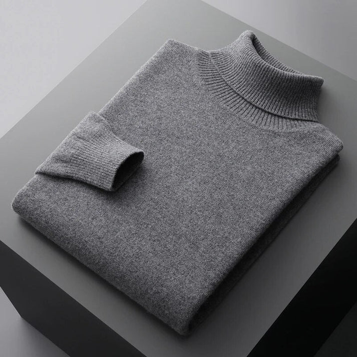 Mikkel | Rullekravesweater i kashmir til mænd