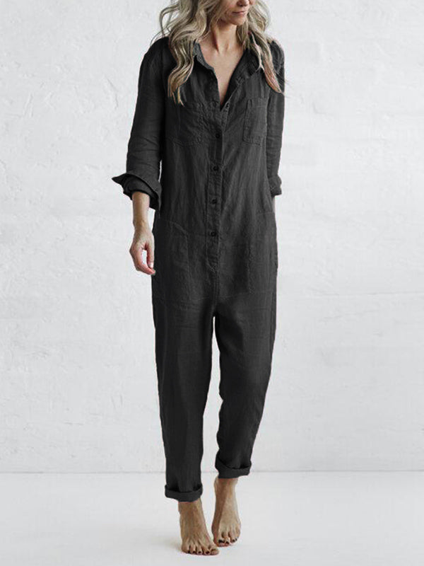 Vibeke | Stropfri Jumpsuit med Vidde Bukseben