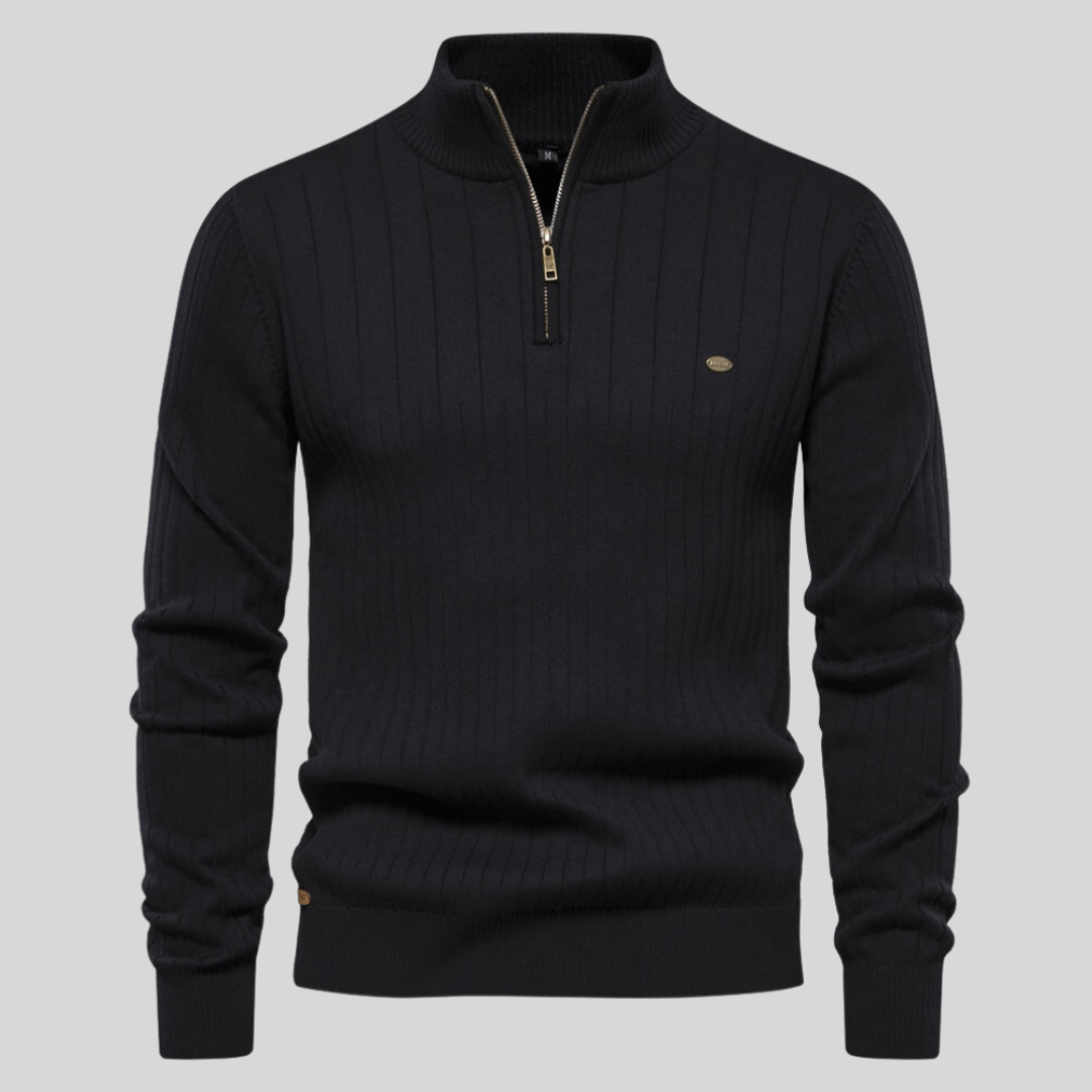 Jesper | Langærmet sweater med lynlås til mænd