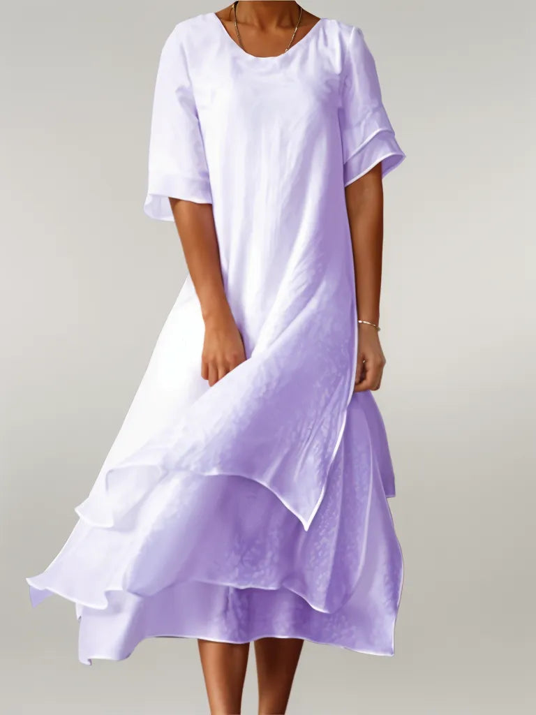 Marjo | Elegant Midi Kjole med Lag