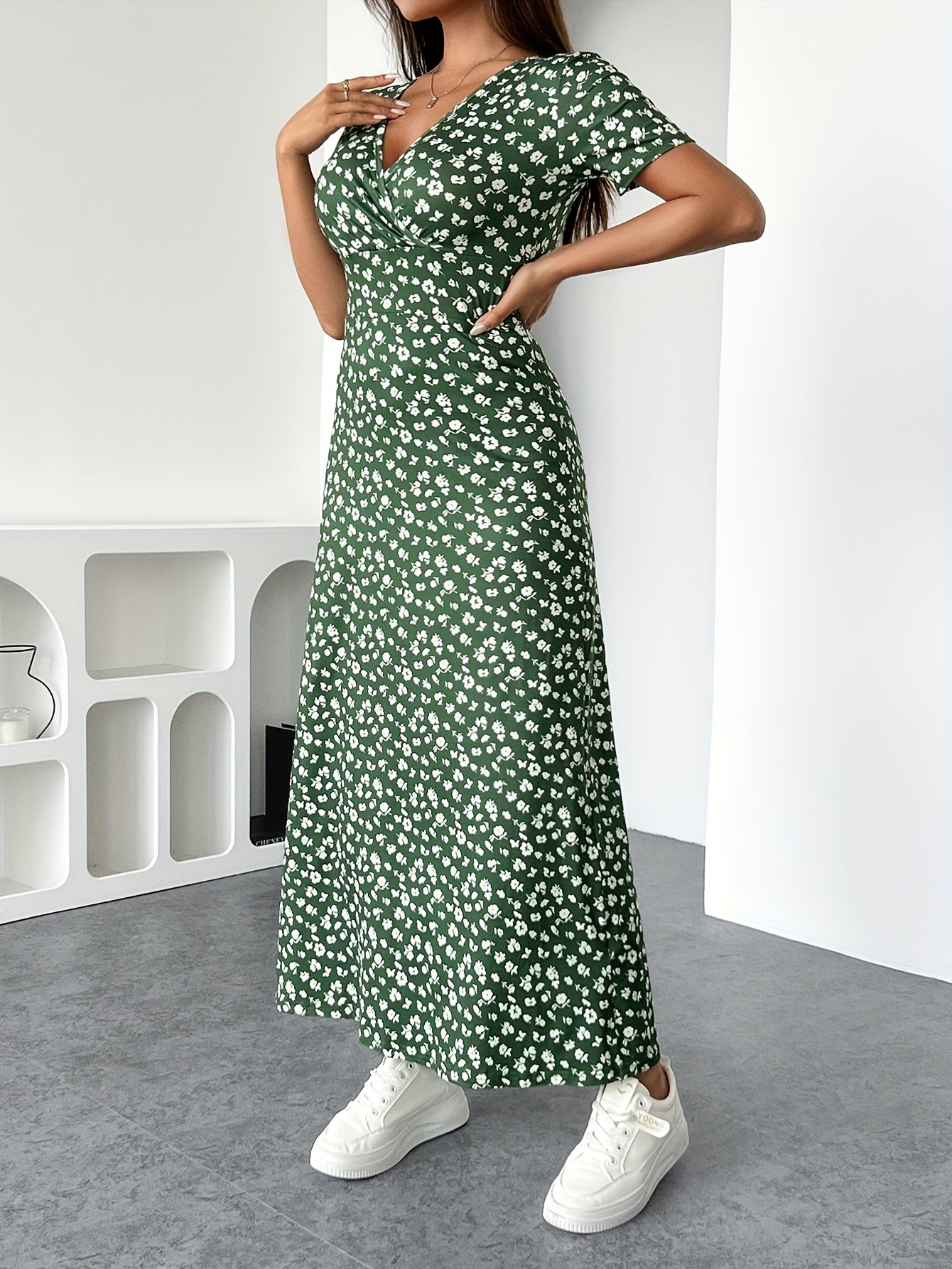 Olivia™ | Blomstret maxikjole