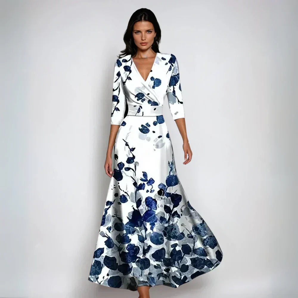 Emily | Elegant Blomstret Omslagskjole til Sommer