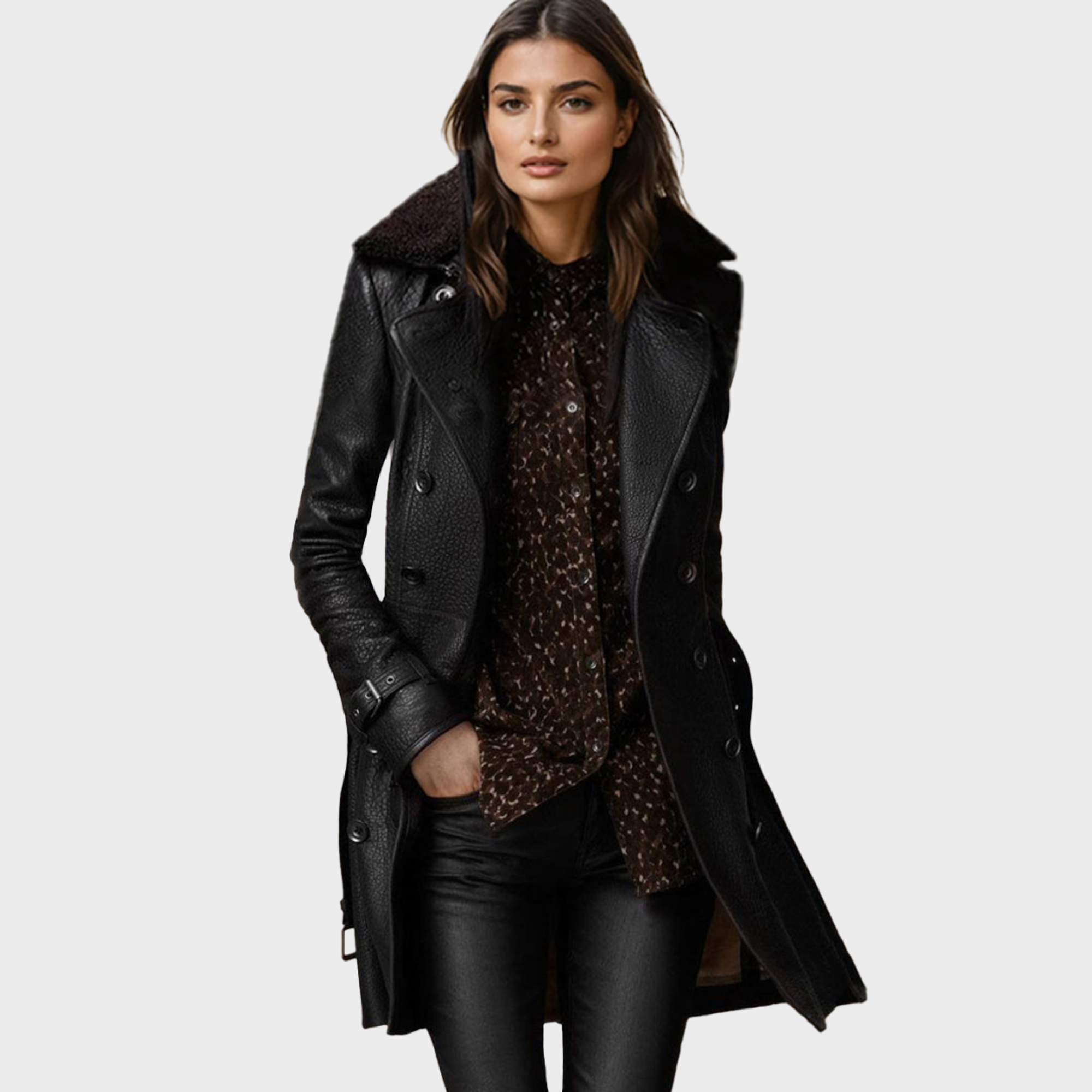 Johanne™ – Læder Trench Coat