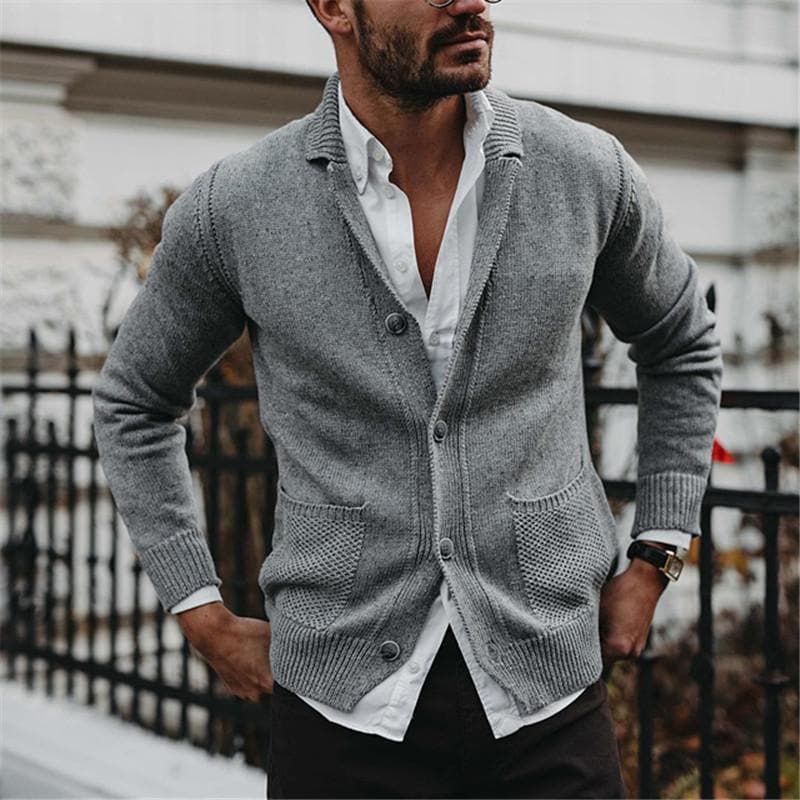 Jens | Strikket cardigan med knapper til mænd