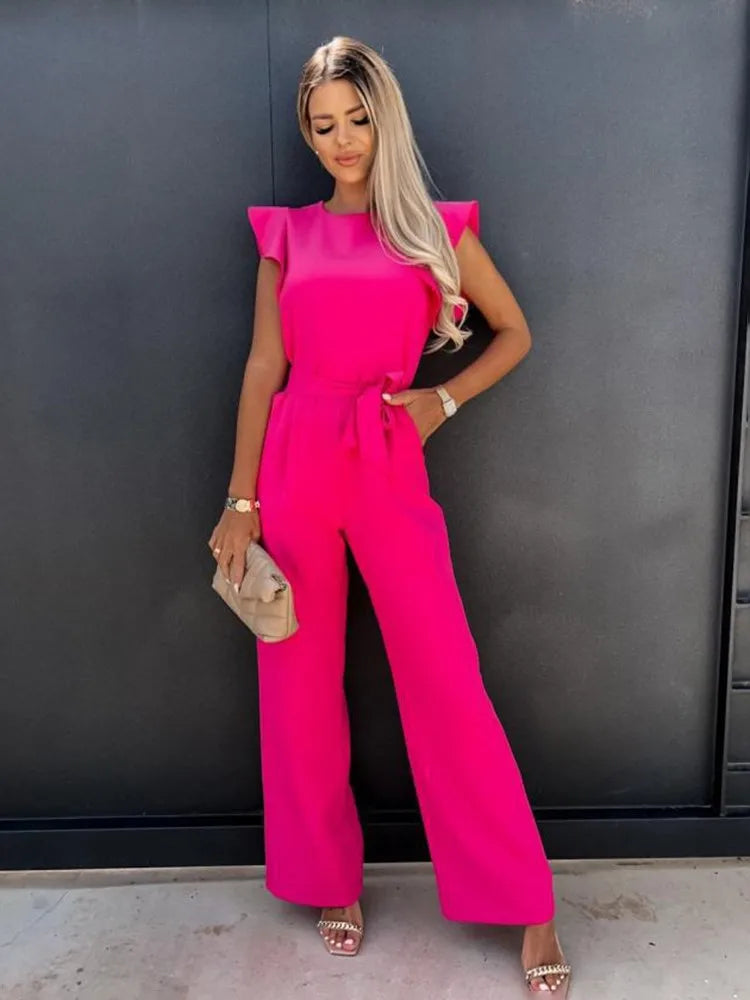 Elegant jumpsuit med brede ben i dansk design