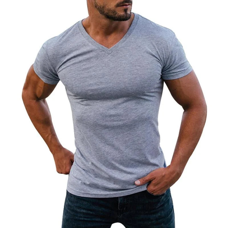 Mads - Slim-Fit V-udskåret T-shirt