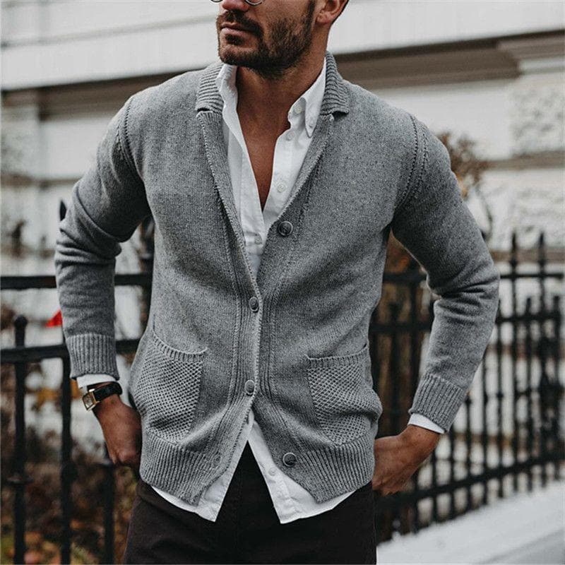 Jens | Strikket cardigan med knapper til mænd