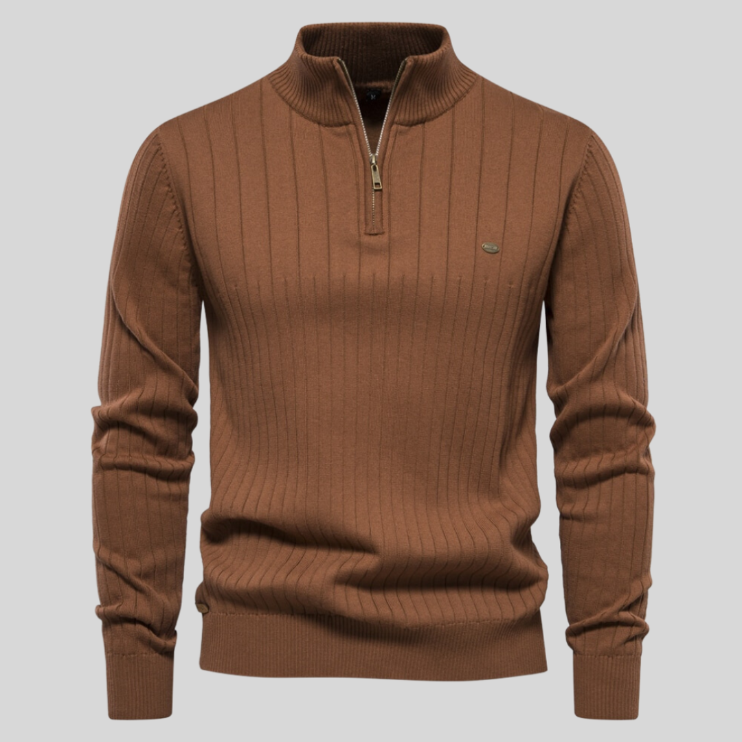 Jesper | Langærmet sweater med lynlås til mænd