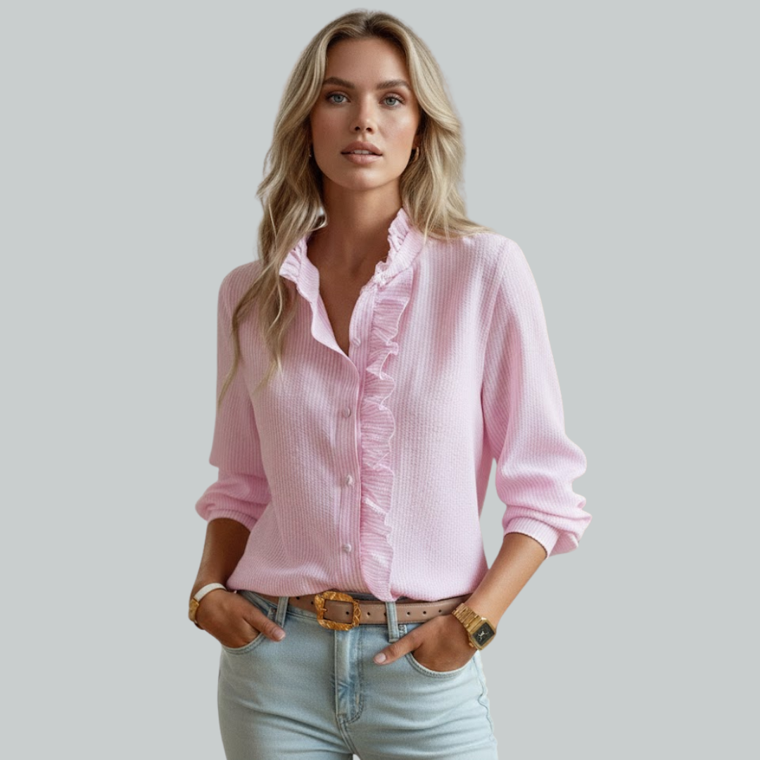 Klassisk skjorte med knapper til kvinder